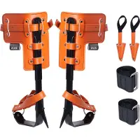 Vevor Baumkletterspikes aus legiertem Stahl, inkl. 1 Paar mit robusten Riemen und schützenden Spike-Abdeckungen, trägt bis zu 350 Pfund, ideal für Baumpfleger, Jäger und Obsternte, in Orange