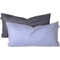 Schiesser Kissenhüllenset Doubleface | Zweifarbig | Renforcé | 2-teilig | 100% Baumwolle | Angenehm weich & glatt | YKK-Reißverschluss | 40x80 cm | Blau