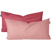Schiesser Kissenhüllenset Doubleface | Zweifarbig | Renforcé | 2-teilig | 100% Baumwolle | Angenehm weich & glatt | YKK-Reißverschluss | 40x80 cm | Rosa