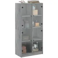 vidaXL Highboard mit Türen Grau Sonoma 68x37x142 cm Holzwerkstoff