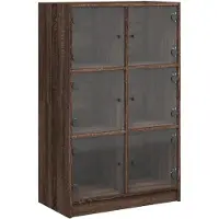 vidaXL Highboard mit Türen Braun Eiche-Optik 68x37x109cm Holzwerkstoff