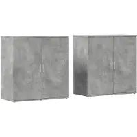 vidaXL Sideboards 2 Stk. Betongrau 79x38x80 cm Holzwerkstoff
