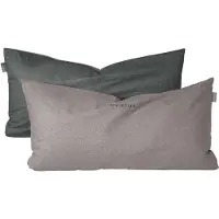 Schiesser Kissenhüllenset Doubleface | Zweifarbig | Renforcé | 2-teilig | 100% Baumwolle | Angenehm weich & glatt | YKK-Reißverschluss | 40x80 cm | Grau-Schwarz