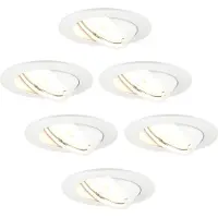 LEDVION LED Einbaustrahler 6er Set Rund Weiss 3W Warmweiss