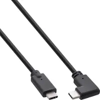 InLine USB 3.2 Gen.2 Kabel, USB-C Stecker/Stecker gewinkelt, schwarz, 1m, 1 m, USB C, USB C, USB 3.2 Gen 2 (3.1 Gen 2), 20 Gbit/s, Schwarz