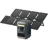 Anker SOLIX C300X DC + PS60 Faltbares Solarpanel, Solar, Zigarettenanzünder, USB, 288 Wh, 300 W, 60 W, 140 W, Schwarz