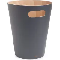 Umbra Woodrow Abfalleimer Holz, 7, 5l, Dunkelgrau/Natur