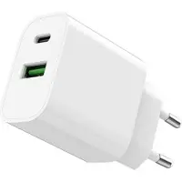 SPC 20W Fast Charger - 20W USB-C + USB-A Wandladegerät | Power Delivery | Schnelles und sicheres Laden für Handys, Tablets und Zubehör | Kompatibel mi