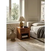 KADIMA DESIGN Nachttisch MUMBAI aus Massiv-Holz 40 x 40 x 30 cm | Gr.: onesize