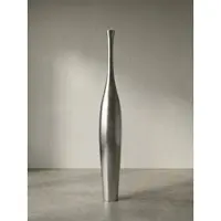 KADIMA DESIGN Deko Vase groß BOTTLE L Aluminium modern mit 1 Öffnung in Silber, Hohe Alu Blumenvase handgefertigt, Große Dekovase für