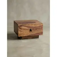 KADIMA DESIGN NACHTTISCH Massivholz Schublade Modern MUMBAI, Dunkelbraun 40x40x25 cm
