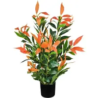 Decovego Kunstpflanze Rosenbusch, im Topf, mit Echtholzstamm, Höhe 50 cm