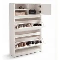 FineBuy Schuhschrank in Weiß / MDF / 71x24x110 | Gr.: onesize