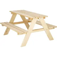 Springos Gartentisch 2 in 1 Kinder-Picknick-Tisch 90 x 79 x 50 cm Massivholz Gruppensitzbank Picknickgartentisch