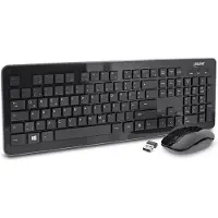 InLine Design Desktop, Tast.-Maus Set, USB 2,4GHz, max. 1600dpi, schwarz, Volle Größe (100%), Kabellos, RF Wireless, QWERTZ, Schwarz, Maus enthalten