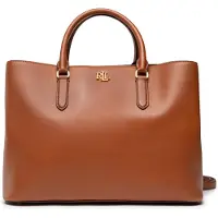 Lauren Accesorios für Damen. 431876724005 Satchel Marcy Ledertasche aus braunem Leder (OSFA), Beige, Lässig