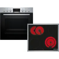 Bosch HEB513BS3 + NKN645GA2E, Keramik, 4 Zone(n), Glaskeramik, Schwarz, Berührung, 58,3 cm