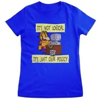Garfield Shirt "It's Not Logical It's Just Our Policy Girly Tee" in Blau | Gr.: XL