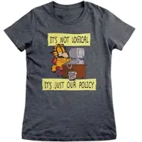 Garfield Shirt "It's Not Logical It's Just Our Policy Girly Tee" in Grau | Gr.: L