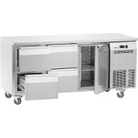 Bartscher Kühltisch Easy S4T1-1501, mit Schubladen und Flügeltür, fahrbar