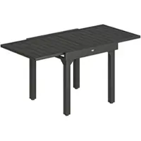 Outsunny Ausziehbarer Esstisch für den Außenbereich (80/160 cm) für 4–6 Personen – Rechteckiger Gartentisch für die Terrasse, schwarz