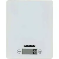 Melissa Digitale Küchenwaage, 5 kg Kapazität, Gehärtetes Glas, Weiss, Ultraflaches Design 17 mm, Präz