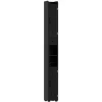 HOMCOM Badezimmerschrank schmaler Landhaus-Stil Scheunentüren Toilettenpapierhalter Schublade 185cm/Schwarz