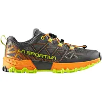 La Sportiva Bushido II JR, Mountain Running Footwear, 26, Carbon/Hawaiian Sun (Grey) -