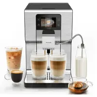 Krups EA879E, Espressomaschine, 2,5 l, Kaffeebohnen, Eingebautes Mahlwerk, 1550 W, Metallisch, Silber, Schwarz
