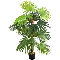 Decovego Kunstpflanze Farnpalme, Kunstpalme im Topf mit 12 Palmenwedeln, Höhe 120cm
