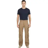 Build Your Brand Robuste Pure Vintage Herren Cargo Hose aus Baumwolle Outdoor- & Arbeitshose mit 8 Taschen B1003-00003 Beige