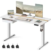Usorteret Höhenverstellbarer Schreibtisch 60 x 140 cm weiß LSD114W01