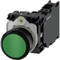Siemens Drucktaster 1f gn rnd Ř22mm 1S 1Ö 1W 3SU1100-0AB40-3FA0