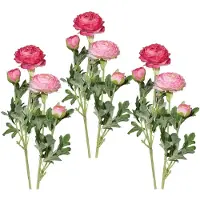 Creativ Green Kunstblume "Ranunkel", rosa, H:40cm, Kunststoff, Polyester, Kunstpflanzen, Kunstblume, für schöne Arrangements wie Sträuße und Gestecke