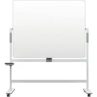 Nobo Whiteboard Move & Meet, Stiftablage, horizontaler Drehpunkt, feststellbare Rollen, B 1500 x H 1200 mm, weiß