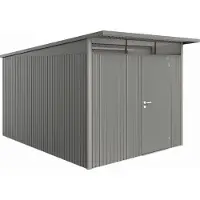 Biohort AvantGarde, Metallschuppen, Einzelbild, Schuppendach, Quarzmetallic grau, Stahl, Quarzmetallic grau