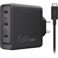 Lenovo Multi-Port USB-C 100W GaN-Ladegerät/ Netzteil Schwarz inkl. USB-C Kabel (1,8m)