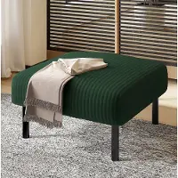 STILVORA Fußhocker Cordstoff Smaragdgrün 56x51x39 cm mit Metallgestell