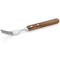 WAS Germany - Steak-/Pizzagabel mit Holzgriff Set 12-teilig, 20 cm, Edelstahl