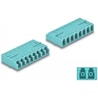 DeLOCK LWL Kupplung HD LC Octuplex Buchse zu LC Octuplex Buchse aqua, LC/LC, Aqua-Farbe, Kunststoff, 25,9 mm, 50,9 mm, 11,4 mm