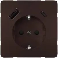 Siemens 5UB1870-1CH01 DELTA style USB-SCHUKO-Steckdose 2 USB A+C Leistung: bis zu 18 W, schoko 5UB18701CH01