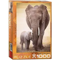 Eurographics Elephant & Baby 1000pcs, 1000 Stück(e), Tiere