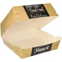 Papstar 4 X 50 Burgerboxen, Pappe "pure" 9 cm x 15,5 cm x 15,5 cm "Good Food" XXL