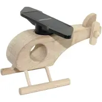 SOL EXPERT Modell aus Massivholz - Holzhubschrauber mit Solarrotor