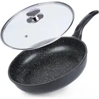 Orion Bratpfanne mit GRANITBESCHICHTUNG 28 cm GRANDE mit Deckel für Gasherd Induktion