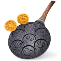 By Lille Vilde | Pfanne Für Eier - Granitbeschichtung - Schwarz - 26 Cm - Antihaftpfanne - Smileypfanne