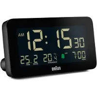 Braun BC10B Digitaler Quarzwecker mit präzisem Quarzwerk, viereckig, schwarz