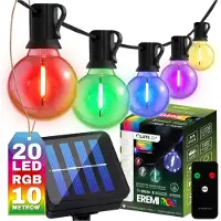 LUMILED Solar Lichterkette Außen 20x LED RGB 10,5 M Solarlichterkette für Garten Solarkette Solarleuchte Außenleuchte Gartenlicht KUGEL IP44 Glühbirnen mehrfarbig Farbwechsel