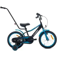 Sun baby Tracker Bike Kinderfahrrad Jungen Fahrrad Stützräder Schubstange 16 Zoll neon blau