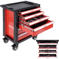 YATO YT-5530, Stahl, Schwarz, Rot, 6 Schublade(n), Kugellager-Teleskopschienen, 25 kg, 35 kg
